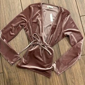 BNWT Crushed Velvet Wrap Top by Madewell